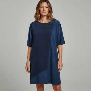 🌻NEW w/tags Molly Bracken Corduroy Shift Dress in Midnight Blue Best Fits a S/M